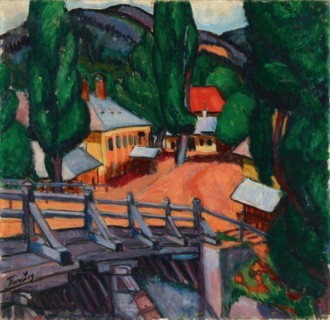 Landscape with a bridge, 1909.