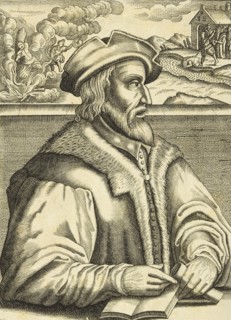 Balthasar Hubmaier, burned for heresy in Vienna, 1609.