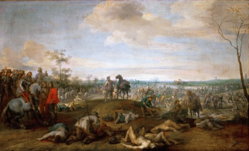 Battlefield. Scene from the Thirty Years' War, before 1659.