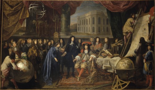 Colbert Presenting the Members of the Royal Academy of Sciences to Louis XIV in 1667, c. 1680.