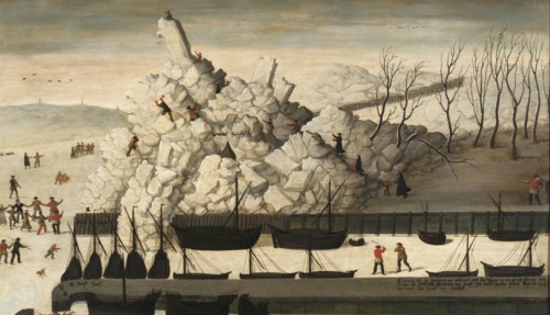 Iceberg on the pier of Delfshaven, 1565.
