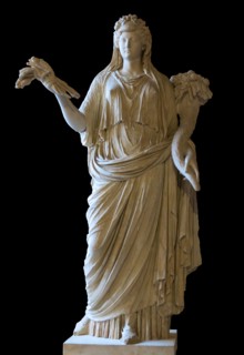 Livia Drusilla as Ops, with wheat sheaf and cornucopia, 1st century.