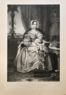 Marie d'Orléans, duchess of Württemberg (1813-1839), with son Philipp, 1844.