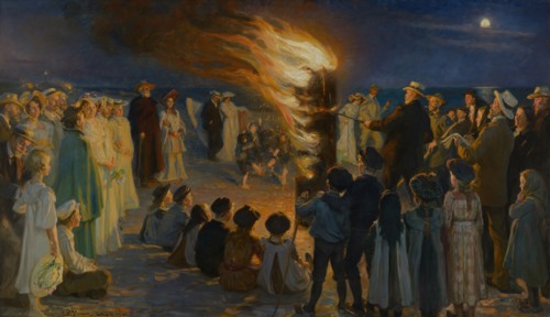 Midsummer's Eve Bonfire on Skagen's Beach , .