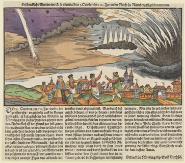 Northern Lights over Nuremberg the 5th of October 1591, 1591.