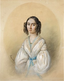 Portrait of the composer Fanny Hensel née Mendelssohn (1805-1847), 1841.