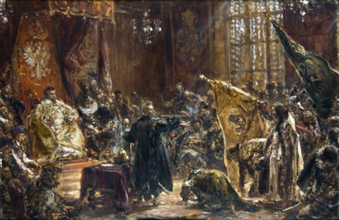 Presentation of Czar Vasili Shuisky by the hetman Stanislaw Zolkiewski at the Warsaw Sejm in 1611, 1