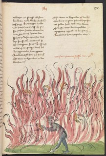St Patrick's Purgatory. From the Alsacian Legenda Aurea, 1418-1419.