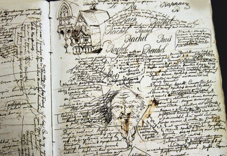 The autograph manuscript of a page of the roman The Demons by F. Dostoevsky, 1870-1871.