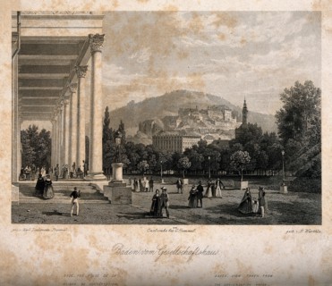 The Casino at the Kurhaus (The Conversationshaus) in Baden-Baden, ca 1855.