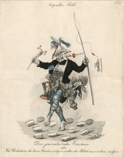 The journalistic egg dance, c. 1840.