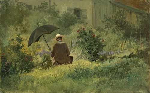 The painter in the garden, ca 1860.