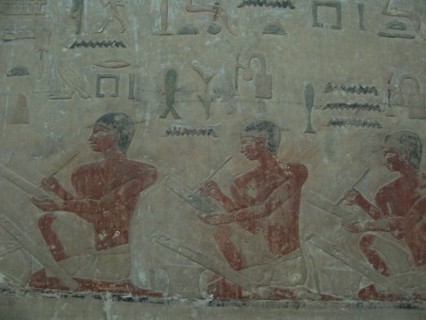 The Scribes. Relief from Mastaba of Akhethotep at Saqqara, Old Kingdom, 5th Dynasty, ca 2494-2345 BC