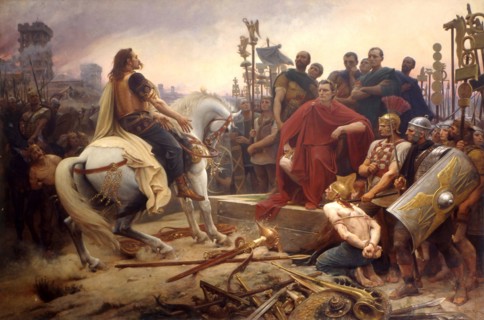 Vercingetorix throws down his arms at the feet of Julius Caesar, 1899.
