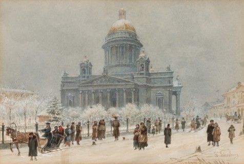 Winter Landscape with the Saint Isaac's Cathedral, 1869.