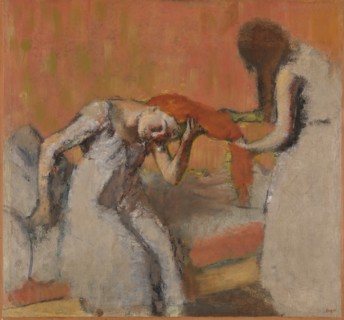 Woman having her hair combed, 1896.