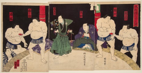 Wrestling match Umegatan vs Sakaigawa, 1877.