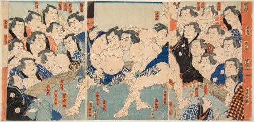 Wrestling match Wahigayama vs Jimmaru, 1861.