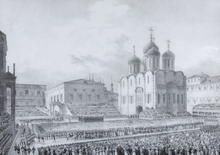 Cathedral Square, Kremlin, 1820s.
