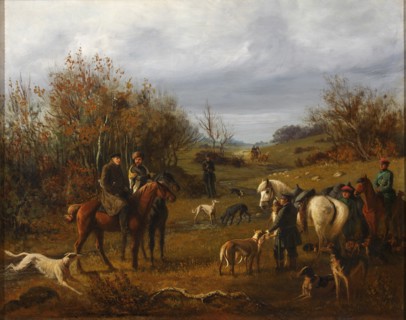 Hunting with Borzois, 1840s.
