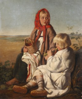 Children in the field, 1860s.
