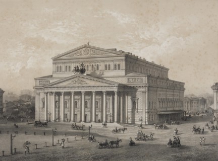 The Bolshoi Theatre in Moscow, 1859.