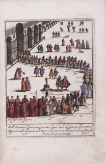 Procession of the Doge and his entourage in the Piazza San Marco in Venice, 1609.