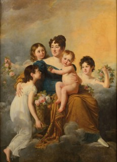 Marquise de Radepont surrounded by her children, 1813.