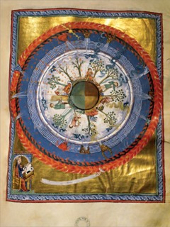 Cosmos, Body, and Soul. (Vision from Liber Divinorum Operum), ca 1220-1230.