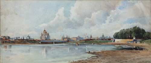 View of Moscow from the Neskuchny Garden, ca 1880-1885.