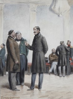 Illustration for the story Two Landowners (from A Sportsman's Sketches) by Ivan Turgenev, 1880s.