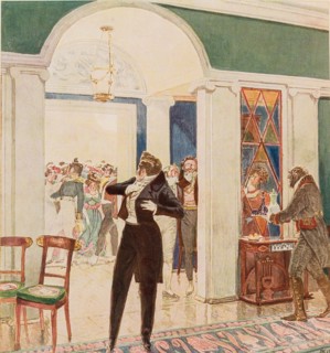 Illustration to the comedy Woe from Wit by Alexander Griboyedov, 1913.