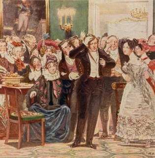 Illustration to the comedy Woe from Wit by Alexander Griboyedov, 1913.