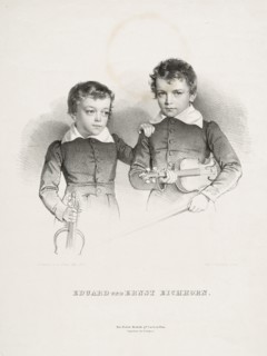Ernst (1822-1844) and Eduard (1823-1896) Eichhorn, two little violinists, 1831.
