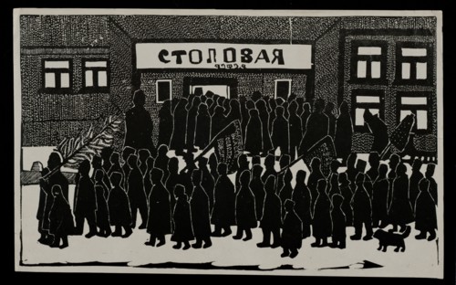 Queue before the canteen, 1922-1923.