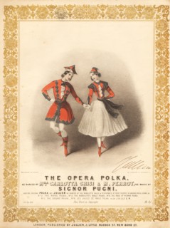 Carlotta Grisi (1819-1899) and Jules Perrot (1810-1892) in La Polka by Cesare Pugni , Between 1844 a
