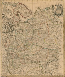 Map of the European Russia, 1721.