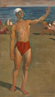 Vaslav Nijinsky on the Lido, 1909.