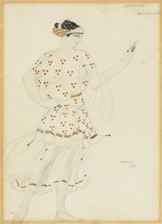 Bacchante. Costume design for the ballet Cleopatra by A. Arensky, 1910.