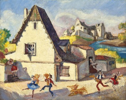 Set design for the ballet La Fille mal gardée (The Wayward Daughter) by J. Dauberval.