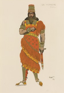 General Hasphénor. Costume design for the play Judith by Henri Bernstein in the Théâtre du Gymnase
