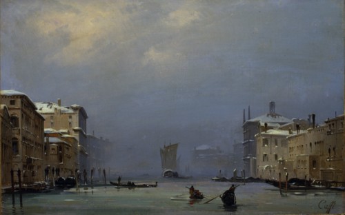 Snow and fog on the Grand canal, c. 1840.