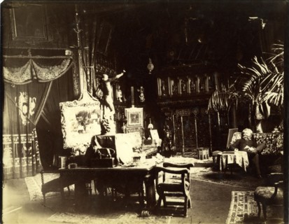 Mihàly Munkàcsy (1844-1900) in his workshop, c. 1890.