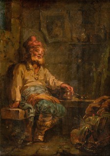 Russian peasant resting, 1760s.