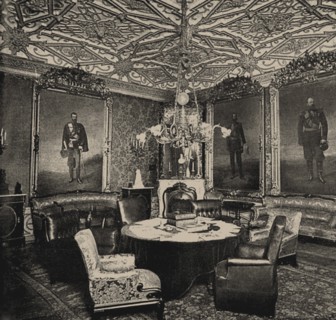 The Saint Petersburg English club on Palace Embankment. The Portrait Room, 1910s.