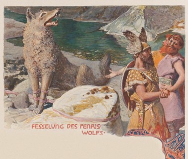 Binding of Fenris. From Valhalla: Gods of the Teutons, c. 1905.