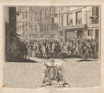 The true picture of the wind-trade on the Rue Quincampoix, Paris, ca 1720.