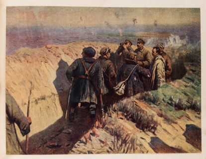 Stalin, Voroshilov and Shchadenko in the trenches of Tsaritsyn, 1934.