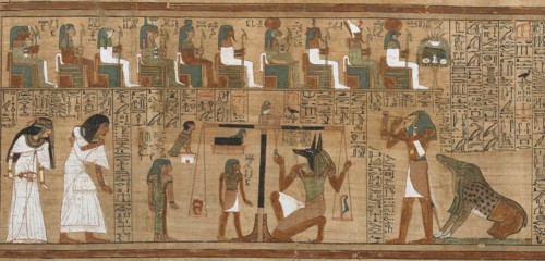 The Book of the Dead, Papyrus of Ani. The Hall of Judgment, ca 1250 BC.