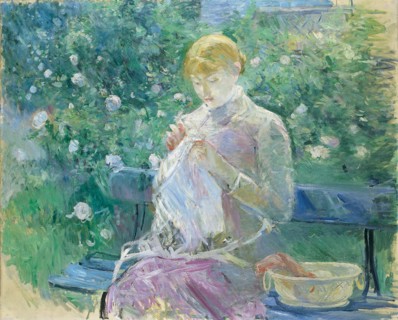 Pasie cousant dans le jardin de Bougival, 1881.